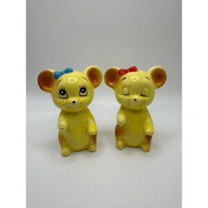 Vintage Salt and Pepper Shakers Yellow Mice Kitchen Decor Cottagecore Grannycore